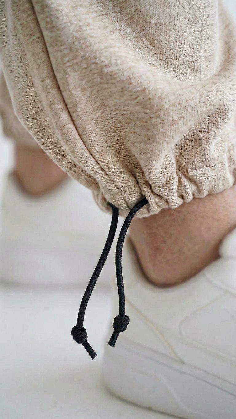 شلوار جاگر دمپا گت دار کرم - Image 13