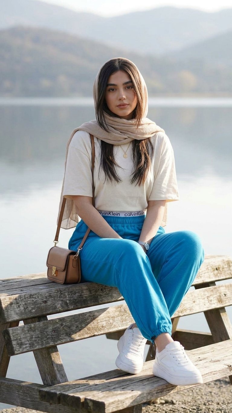 شلوار جاگر دمپا گت دار آبی - Image 17
