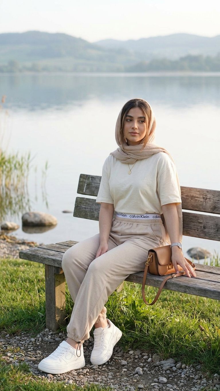 شلوار جاگر دمپا گت دار کرم - Image 14