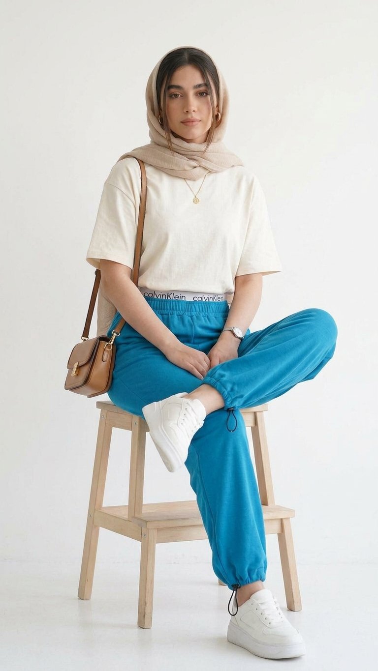 شلوار جاگر دمپا گت دار آبی - Image 3