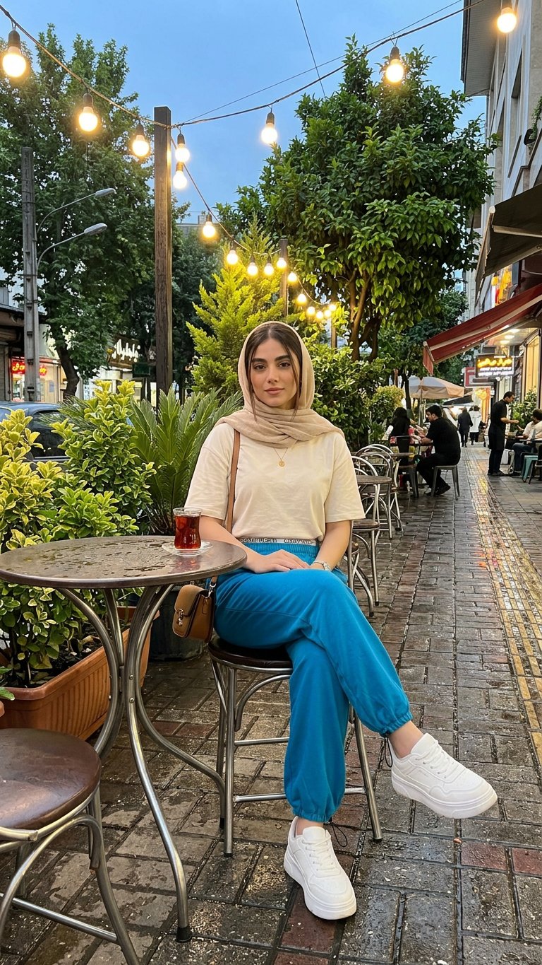 شلوار جاگر دمپا گت دار آبی - Image 14